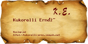 Kukorelli Ernő névjegykártya